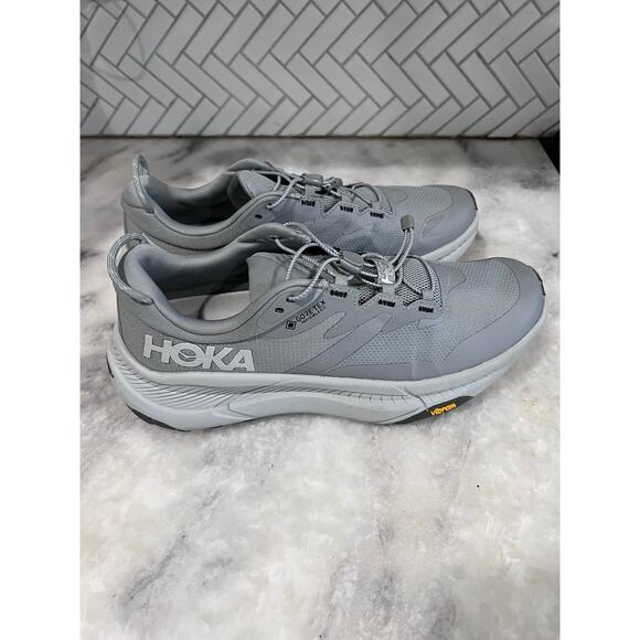 HOKA One One Transport GTX Men’s Size 10.5 Gray Gore-Tex Waterproof Trail Shoes - Picture 14 of 16